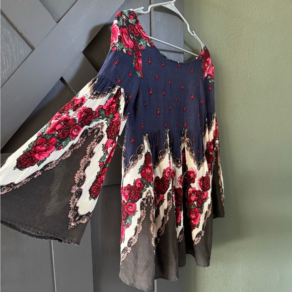 Free People Falling Tapestry Floral Rose Babydoll Dress - Picture 2 of 9